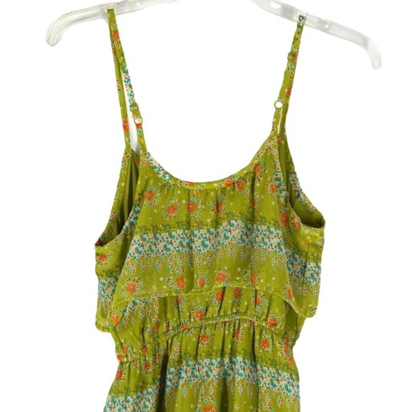 Mossimo Green Floral Sun Dress Size XS Spagetti Straps Mini Above Knee - Picture 2 of 11
